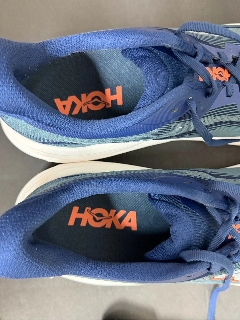 Hoka One One Skyflow Shoes Mens 13 2E Wide Varsity Navy Running BARELY WORN